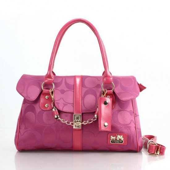 Coach Ring Chain Large Pink Satchels FBW - Click Image to Close